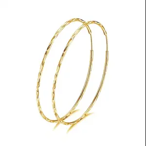 4cm Large Hoop Earrings Women'S Fashion Hoop Earrings, Round Hoop Earrings, 18K Golden Hypoallergenic No Color Loss High Grade Jewelry With Free Gift
