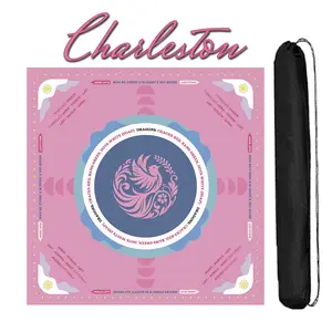 Mahjong Mat, 31.5" x 31.5" Non-Slip Mahjong Table Pad, Suitable for Mahjong, Card Games, and Chess Board Game Mat with Storage Ba