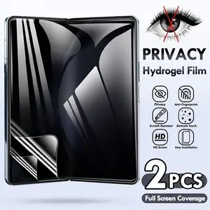 2 pcs Anti-Spy Private Flexible Inner Film For Samsung Galaxy Z Fold 7/6/5/4/3/2 5G Protective Screen Protector Soft Film, Full Coverage, Case Friendly, Bubble Free, Anti-Scratch, Self-Healing