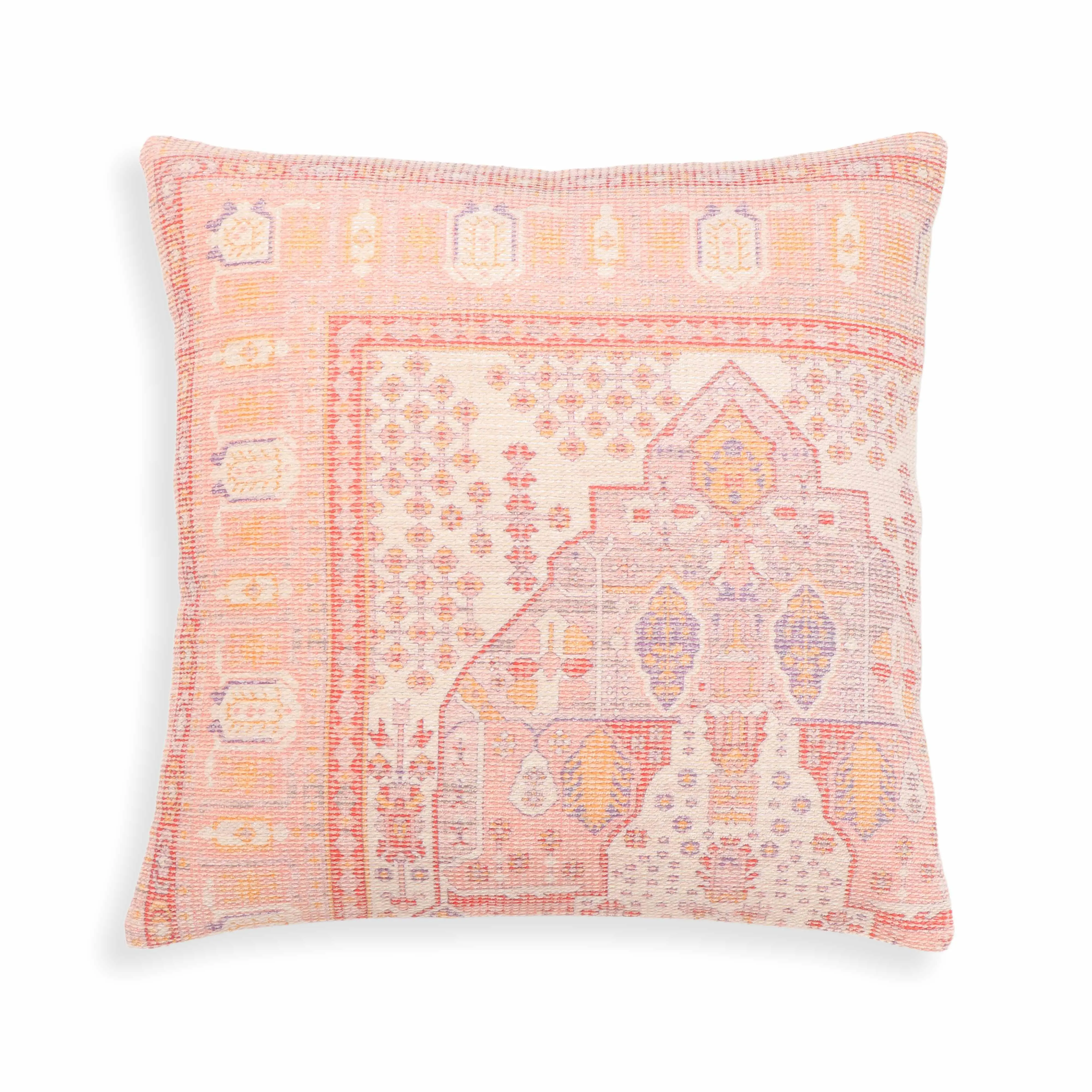 Persia 20" Pink Square Throw Pillow Cover