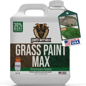 PetraMax Green Grass Paint for Lawn Dye - Maintain Turf or Green Grass, Spray Paint for Lawn & Shrubs Easy Spray, Pairs w/Petra Sprayer - Touch up Dog Spots - Pet Safe