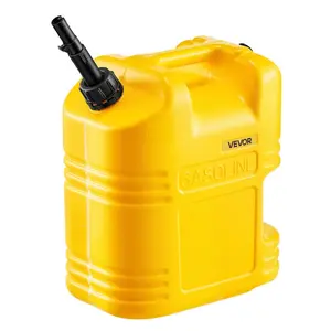 fathersdaygift VEVOR Fuel Container, 5 Gallon, Gas Tank with Spout Clear Scale, 15 L/min Max Flow Rate, Secure Leak-proof, Portable Flat Fluid Container for Most Cars Motorcycle SUV ATV UTV, Yellow, 1 Pack