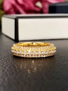 1 PC Fashion Cubic Zirconia Stackable Engagement Ring Sparkling Zircon Inlay For Women For Wedding Anniversary Jewelry Gift