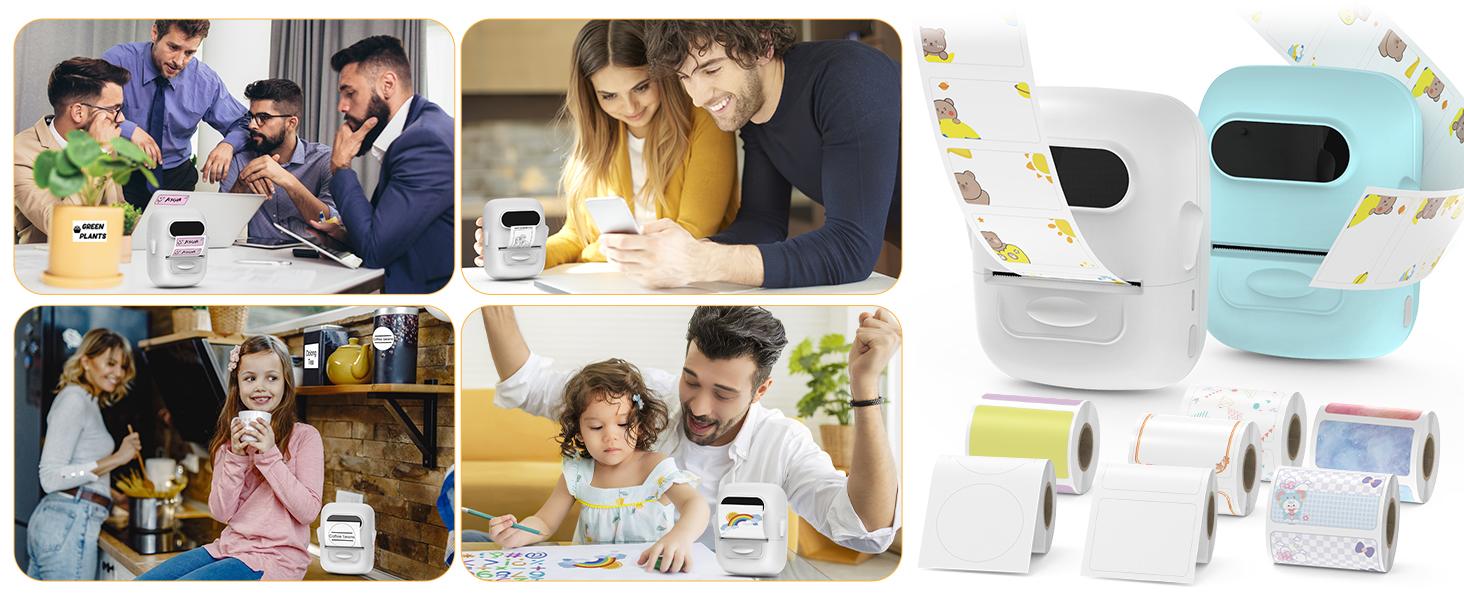 P50 Label Maker, label printer, portable wireless printer, Bluetooth supported, suitable as a Valentine's Day gift for loved ones and partners, Super Bowl