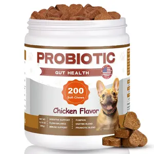 Probiotics Chews for Dogs - Digestive Health, Gut, Immunity, Energy, Skin & Coat, 6.84 Billion CFUs with 6 Enzymes & Probiotic Bleand, Puppy Food Supplement