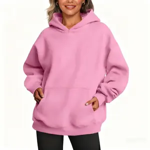 Womens Casual Oversized Pink tops Hoodie Pullover - Athletic & Warm, Long Sleeve Relaxed Fit Sweatshirt in Soft Material - Fall Clothes with Pocket Fallreshness,Perfect for Men's & Women's Leisure Sweaters