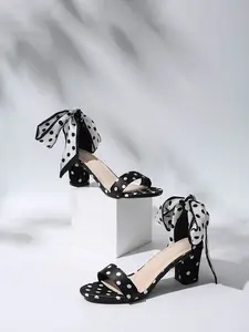 Elegant Polka Dot Bow High Heel Rubber Sandals for Women, Perfect for Shopping, Parties, and Strolling, Stylish Footwear for Any Occasion