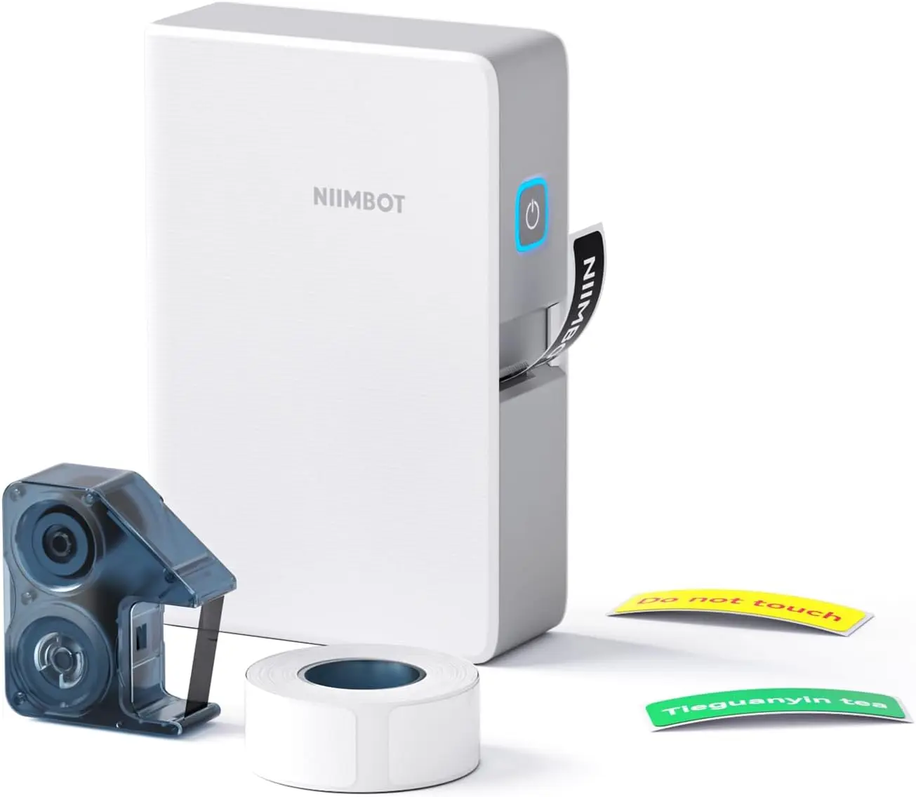 NIIMBOT N1 Label Maker with Tape, Portable Bluetooth Label Printer, White | Support Color Ribbon Printing, Mini Sticker Labeler Rechargeable for Home Office Small Business Outdoor Storage