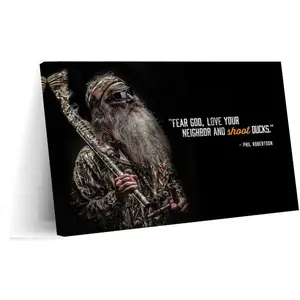 American Hunter Phil Robertson Portrait Art Quotes Poster 6 Canvas Art Wall Printing Office Bedroom Aesthetic Living Room18x12inch(45x30cm) Frame-style