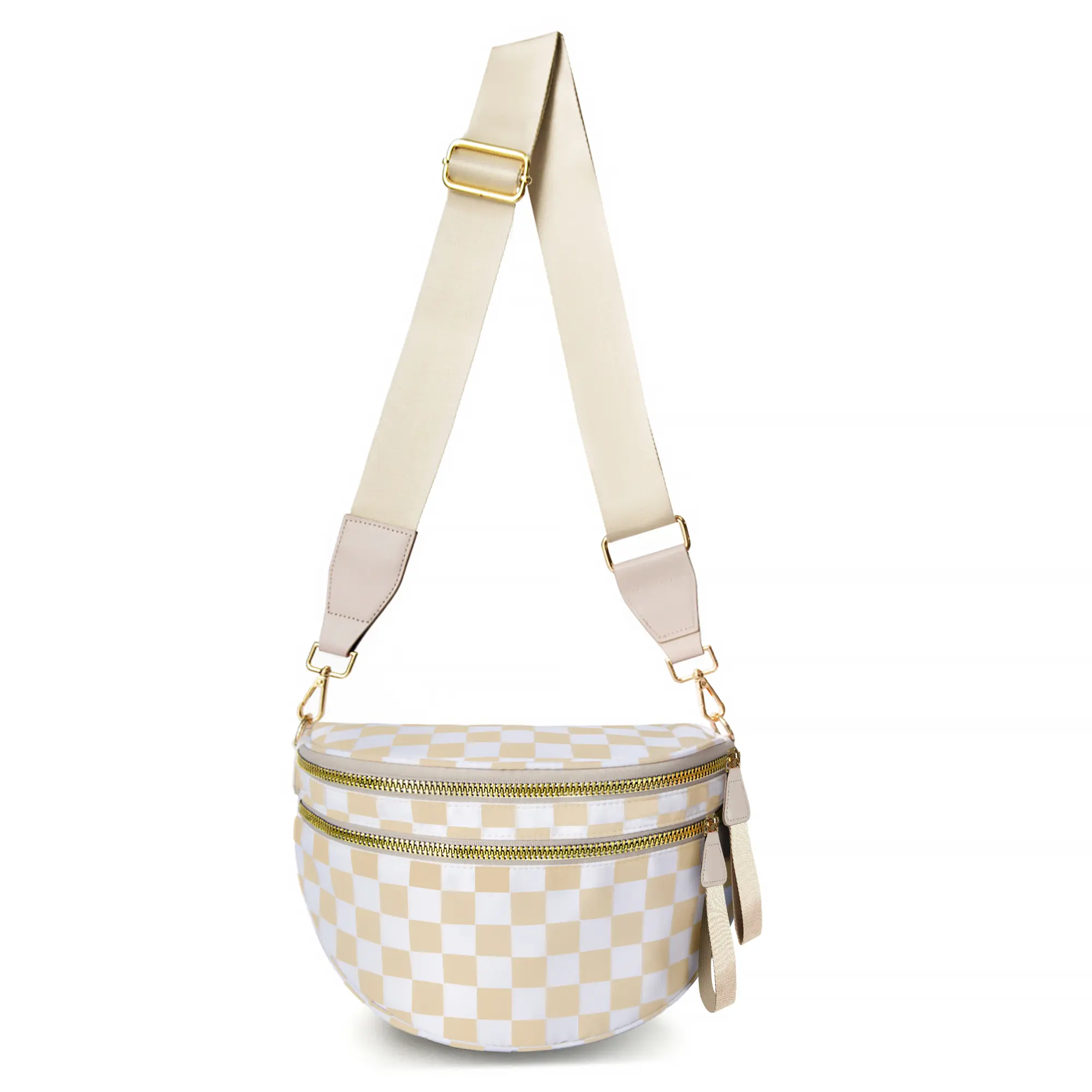 Beige and White Checkered