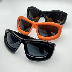 [Anti-Reflective Decorative Glasses] Futuristic Full Rim Glasses, Unisex Daily Leisure PC Lens, Anti-Reflective Wide Frame, Fashion Eyewear for Halloween, Christmas, Decorative Glasses