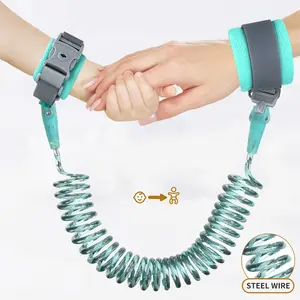 2m Anti-Lost Wrist Strap for Kids, Child Safety Rope with Keychain, Toddler Harness, Unisex Loose-Fit Plain Design, Essential Outdoor Security Accessory