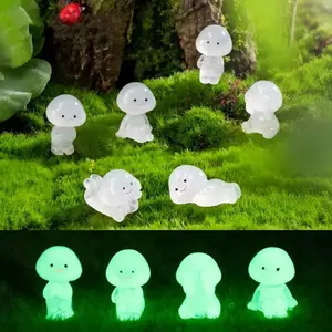 12PCS Glow-in-the-Dark Mini Elf Figurines – Resin Fairy Garden Decor for Terrariums & Desks