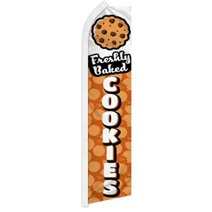 Fresh Baked Cookies Themed Festive Polyester Curved-Sleeve Wind-Resistant Backdrop Banner for Home & Party Use, Banners