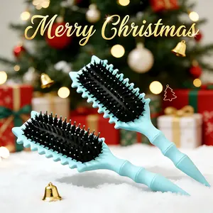 【Vented Curl Defining Brush for Curly, Wavy & Coily Hair】– Airflow Comb for Fast Drying, Curl Enhancing & Edge Lift, Lightweight Detangling Brush for Wet & Dry Hair, Ideal for Travel, Home, Salon – Hair Styling Combs – Cepillo para rizos definidos-Cat ear