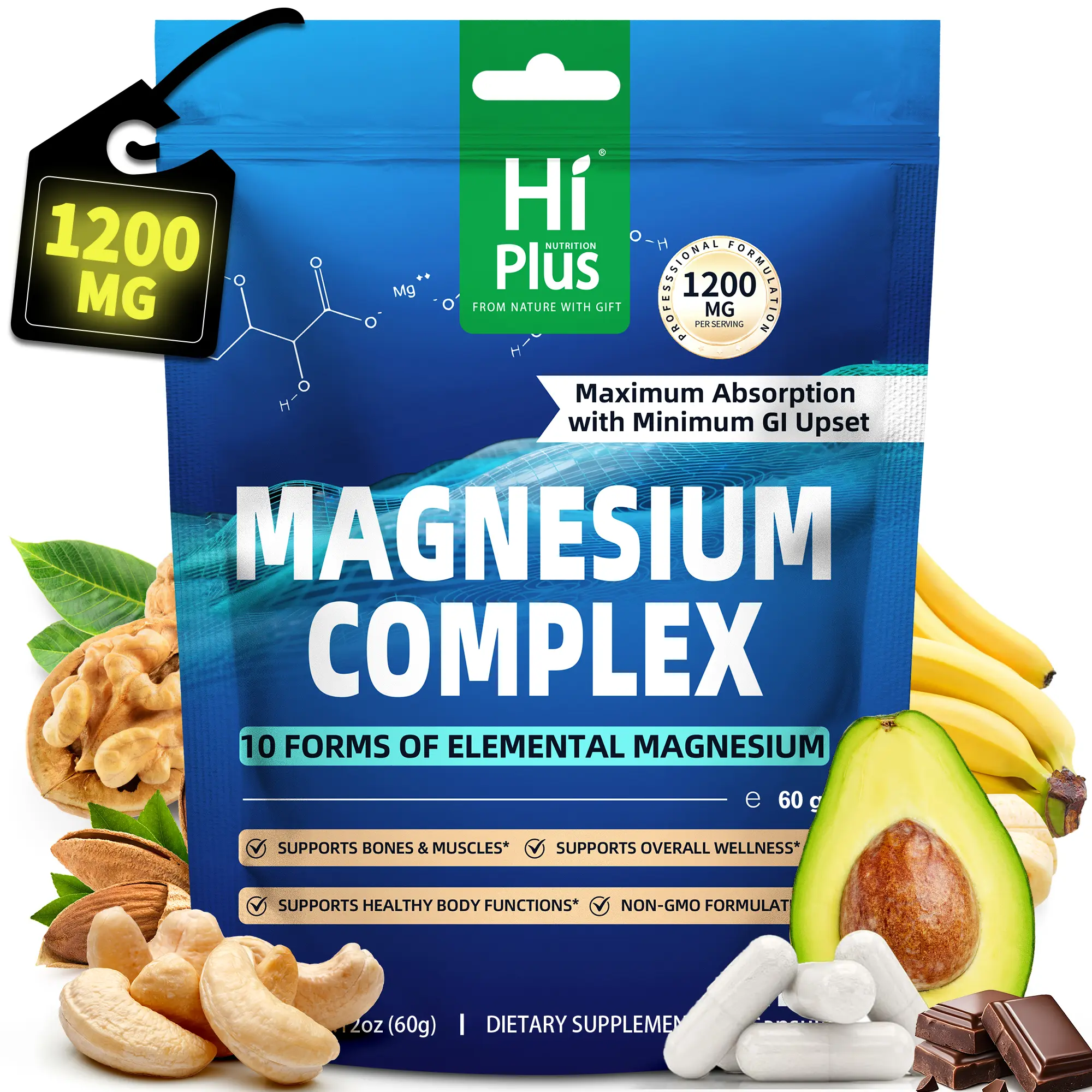 Magnesium Complex 10 Essential Magnesium Supplement 1200mg 120 Capsules