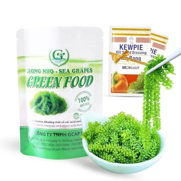 GCAP Salted Sea Grapes, Umibudo Green Caviar, Lato Seaweed, 3.53 oz (100g)