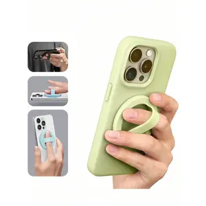 Magnetic Silicone Phone Stand | Round, Comfortable, Compact & Durable | MagSafe Compatible | Strong Adsorption | For iPhone | Phone Accessory