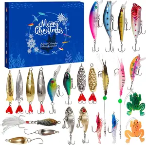 Fishing Advent Calendar 2025, 24 Days Christmas Countdown Fishing Lures Set for Adult Men Teen Boy, 2025 Xmas Advent Calendar Surprise Gifts