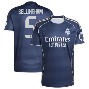 Unisex Soccer Real Madrid La Liga Club Jude Bellingham 5 Champions League Playoffs 2025/26 Home/Away Stadium Jersey
