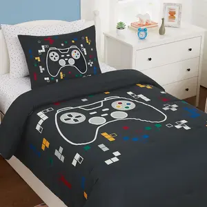 Comforter Set - 5 count  Bedding Sets for Boys Girls Teen, Glow in The Dark Gamer Bed in A Bag with Sheets