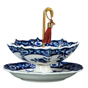 Umbrella Shape Blue White Porcelain Tea Filter Loose Leaf Tea Infuser Coffee Strainer Tea Ceremony Tools Mini Tabletop Ornamen Chinese