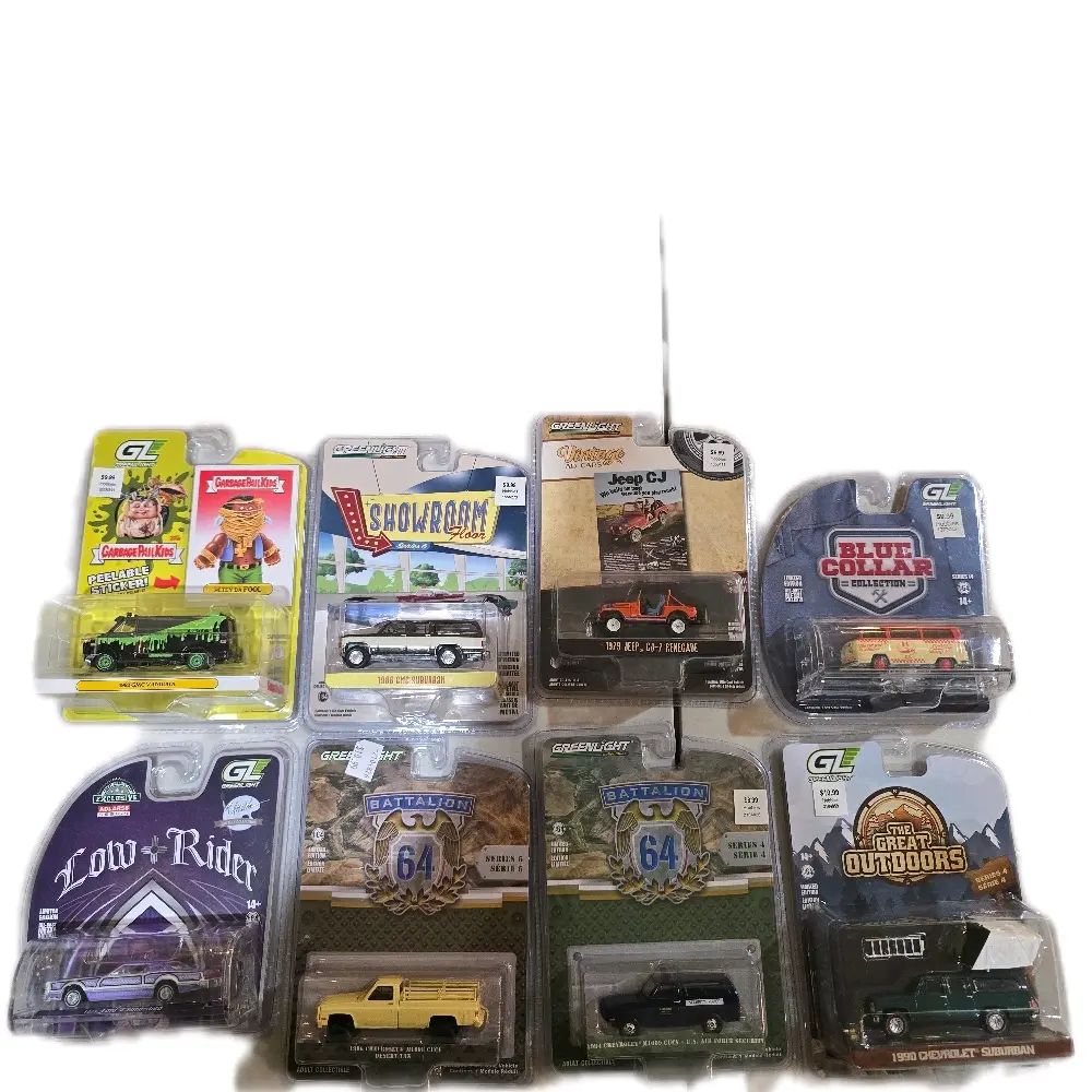 GreenLight Hobby Exclusive Diecast Metal Car Collectible - Assorted Vehicles from Multiple Series, Including Vintage Ads, Showroom Floor, Battalion 64, Blue Collar Series, Model Cars