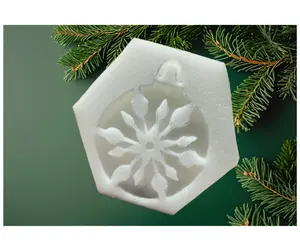 Ornament Designed Sponge White Hexagon Sponge, Holiday Decor squeezing sponge, Squishy sponge