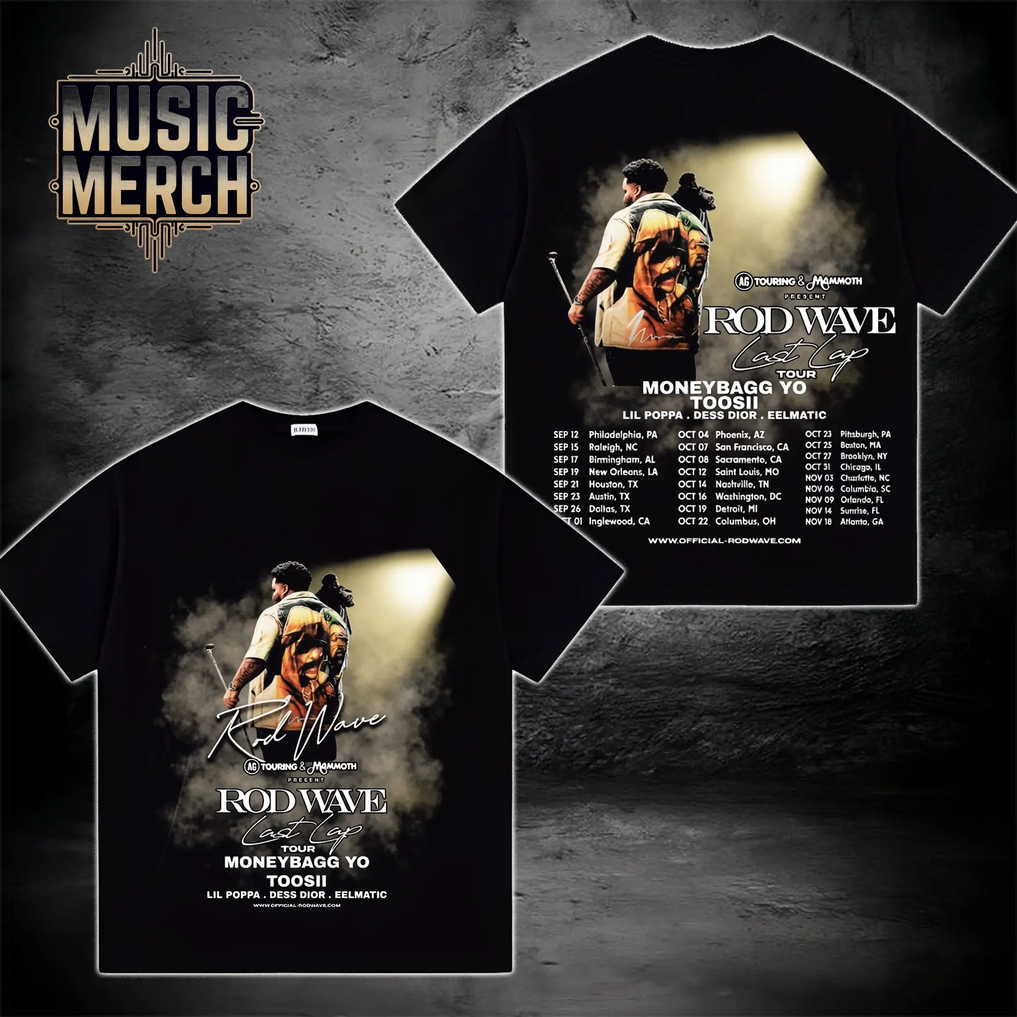 Rod Wave Don't Look Down Tour 2026 Shirt #8, Rod Wave Tour Dates T-Shirt, Double Sided Concert Graphic Tee, Rap Music Merch, Unisex Cotton Shirt, Gift for Fans