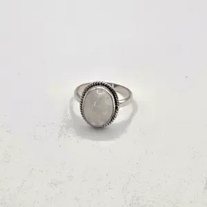 Yaya's One-of-a-Kind Rainbow Moonstone Sterling Silver Ring - Size 8 - ID 009