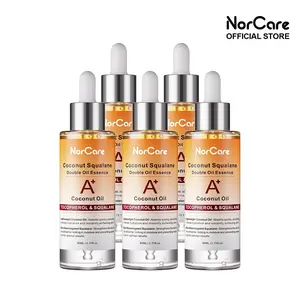 NorCare Coconut & Squalane Dual-Essence 80ml*5 Soothing Serum for All Skin Types - Brightens & Repairs Skin Barrier - Lightweight Hydration