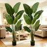 DEIKAL 5ft Faux Silk Realistic Artificial Bird of Paradise Floor Plant - Fake Potted Plant with Leaf Accents, Chic Home Decor, Apartment Stuff, Home Goods for Bedroom Indoor Use (with Planter)