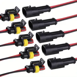 UMLIFE 10pcs/5pairs 2 Pin Connector, Quick connect Terminal, Durable Reliable Connectors, Male and Female Way 20AWG Wire Suitable for Car Truck Boat Other Wire Connection Quick Snap Connector
