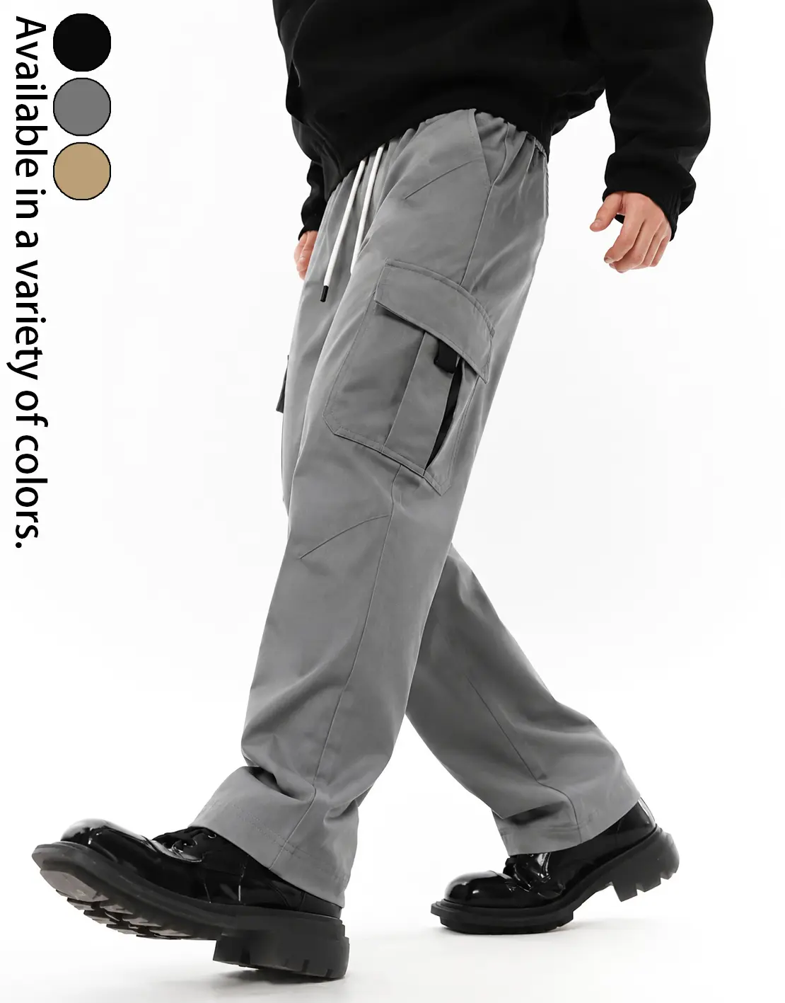 Straight Cargo Pant Outdoor Utility Workwear Trousers with Multi Pocket Drawstring Waist Casual Streetwear Hiking Pants Lightweight Comfortable Cargo Bottoms for Everyday Travel Camping Work Style Techwear Pocket Pants Durable Daily Trousers Active Unisex
