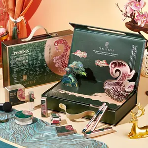 A 10pcs Poetry-Themed Beauty Set Featuring a 999# Lipstick, a Mushroom-Shaped Puff, And a Complete Makeup Kit for The Face, Eyes, And Lips, Comes with a Gift Bag, Perfect for Occasions Like Qixi Festival, Valentine'S Day, Mother'S Day, Hall