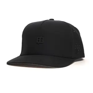 BRIMZ Outdoor Performance Hat - Breathable Sweat Resistant Fitness Hats - Best for Golf, Running, Workouts, Fishing, Exercise - Moisture-Wicking 5-Panel Baseball Cap Snapback (Minimalist)