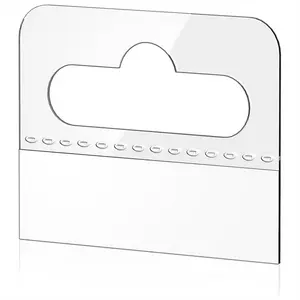 Hang Tabs, 200 Pcs Clear Sticky Hanging Tabs Slot Hole Self Adhesive Plastic Hang Tags, 4.5 X 3.5cm
