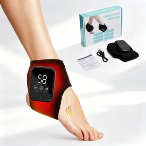 Ankle Massager Brace, Sleek Portable Design, LED Touchscreen, Adjustable Strap, Sprain Recovery, Post-Workout Relief