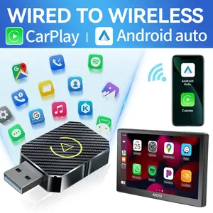 2 in 1 Wireless Apple CarPlay Adapter, Converts Wired to Wireless for Factory Wired CarPlay Cars from 2016+