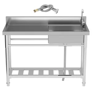 Stainless Steel Utility Sink, Heavy-Duty Kitchen Sink with 360° Faucet, 198 LBS Single Bowl Sink, Easy Assembly laundry & utility room sinks, Rust-Proof for Kitchen, Laundry, Outdoor tools gadgets