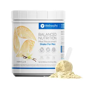 WellnessPro Balanced Nutrition Shake for Men, Vanilla Flavor, Fitness Dietary Supplement, 20g Protein for Healthy Muscle Support & Optimum performance Fitness Dietary