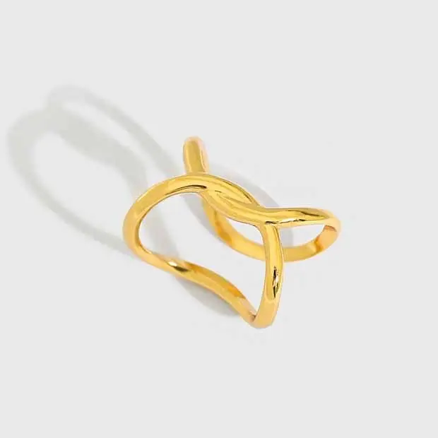 Minimalism X Shape 925 Sterling Silver Non-Pierced Earring (Single)