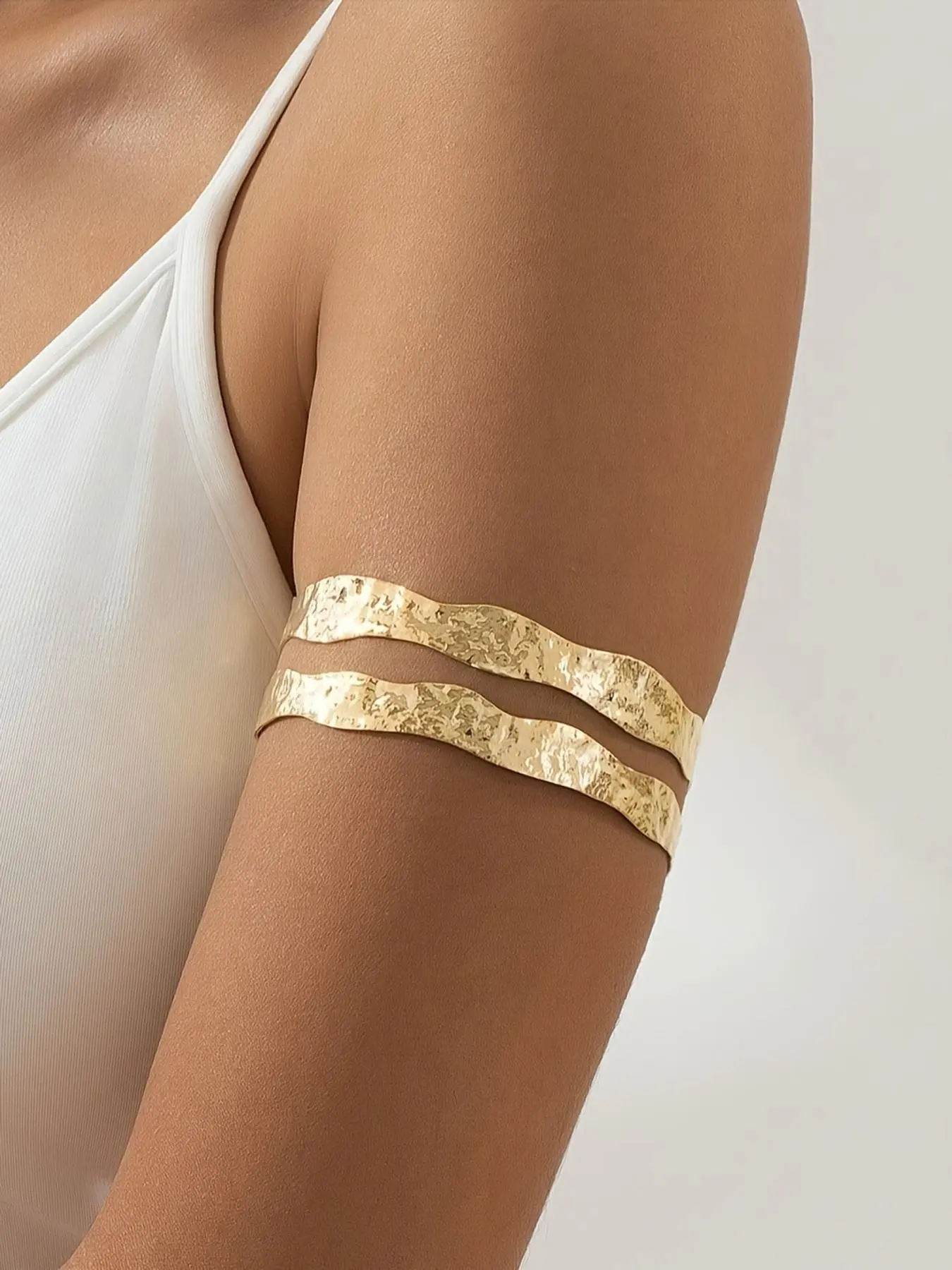 Women's Vintage Wave Design Cuff Bangle, Fashion Jewelry for Party, Daily Clothing Decor, Trendy All-match Jewelry for Birthday Gift, Trendy Bangles, Double Layered Bracelets, Multilayered Bangles