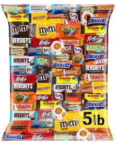 Assorted Chocolate Mini Bars Bulk Variety Pack - Individually Wrapped Milk & Dark Chocolate Candy for Parties, Treat Bags, Office Snacks and Holiday Events - Available in 2,5,10,20 LB Packs - Perfect Gift for Valentine's Da
