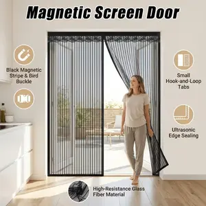 Lace Mesh Door Screen Magnetic, Four-Season Mosquito Fly Curtain, Living Room Bedroom Garage Door Partition, Home Decor