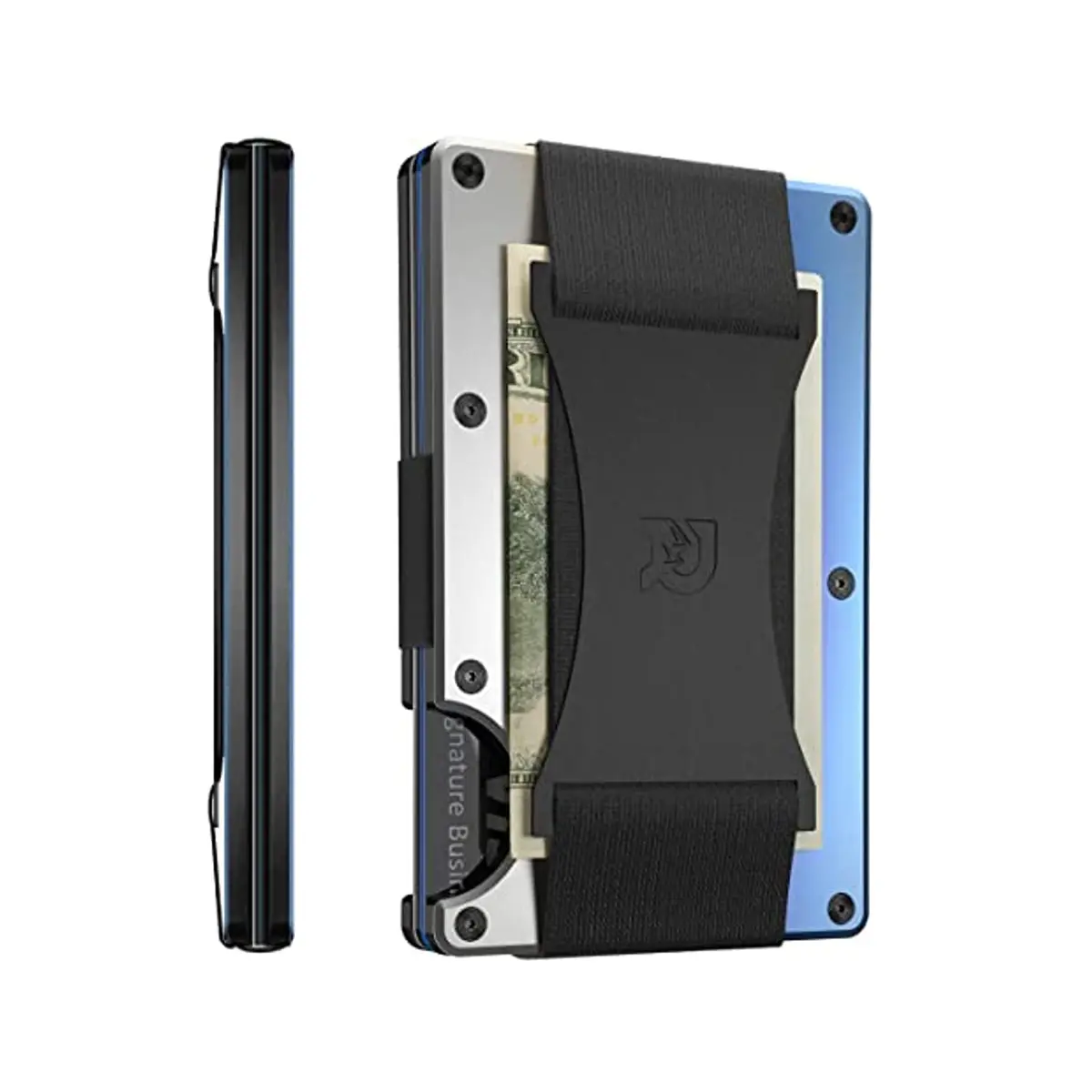 Credit Card Holder RFID Blocking with Cash Strap Minimalist Slim Wallet Brand Luxury Aluminum Metal Wallet Business Wallet