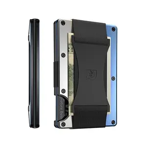 Credit Card Holder RFID Blocking with Cash Strap Minimalist Slim Wallet Brand Luxury Aluminum Metal Wallet Business Wallet