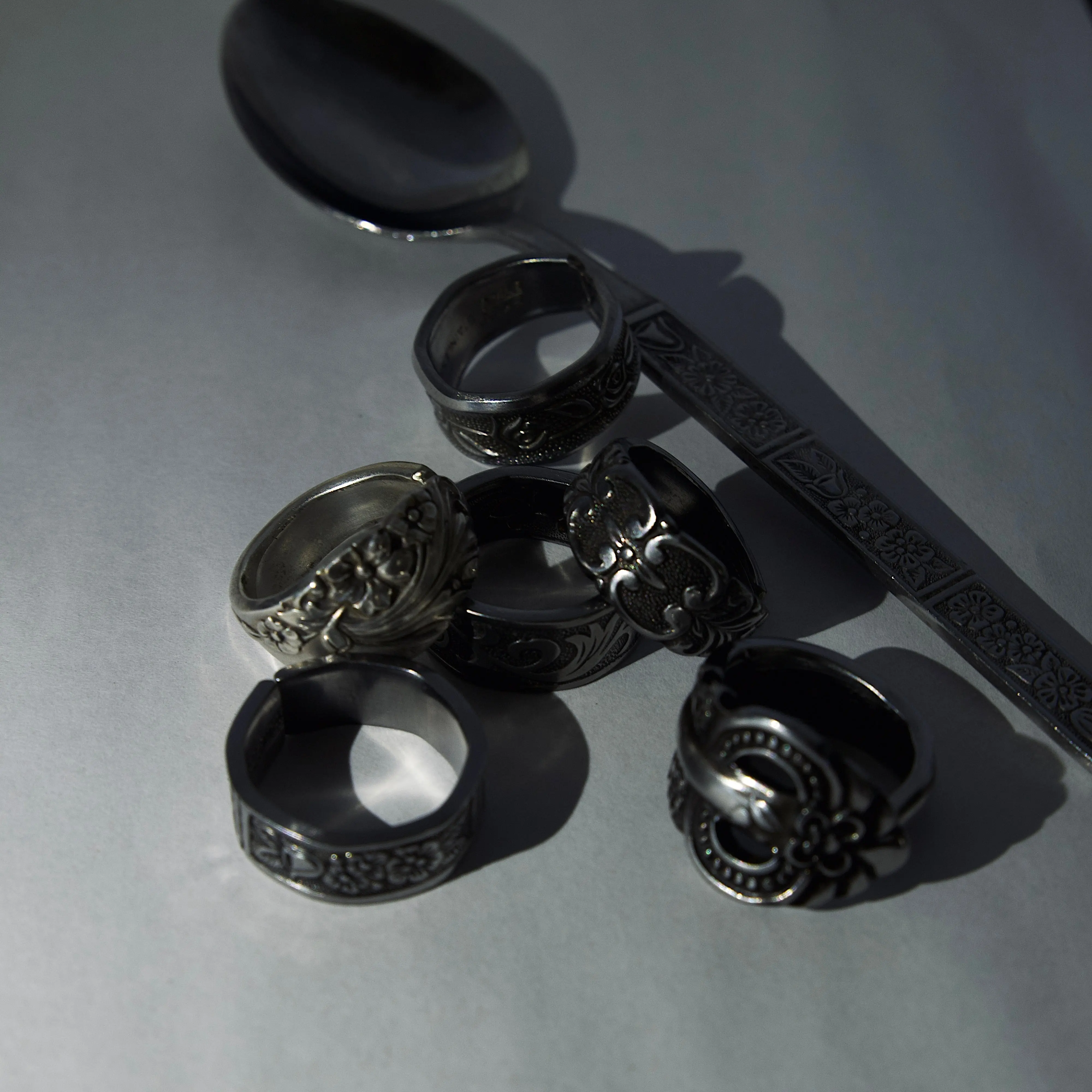 Mystery Ring Bundle 3 Pack Handmade Unique Vintage Spoon Rings Sizes 4-15us High Quality Handcrafted Jewelry Collection
