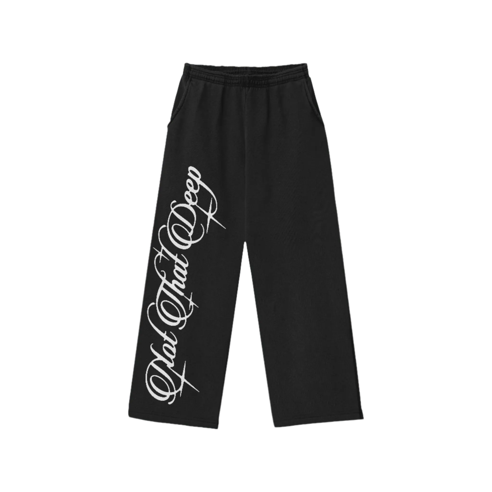 Black Cursive Sweatpants straight-leg pant baggy sweats Menswear Classic Trouser