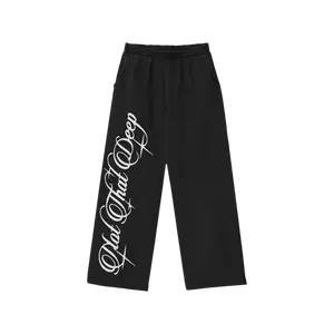 Black Cursive Sweatpants straight-leg pant baggy sweats Menswear Classic Trouser